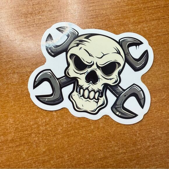 Skull and Wrenches Sticker - Picture 1 of 1